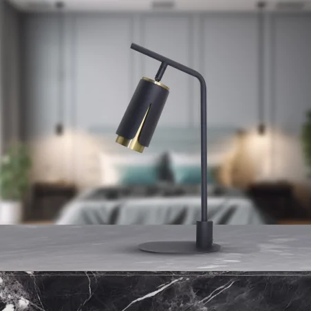 Lampki-nocne - ml0268 lampka gabinetowa czarno-złota 1xgu10 flower eko-light 