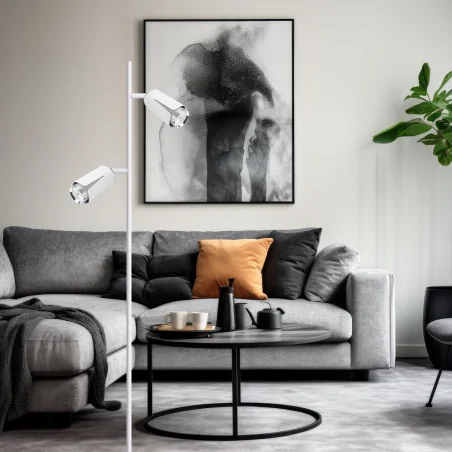 Lampy-stojace - ml0277 lampa podłogowa 150cm biało-chromowa 1xgu10 flower eko-light 