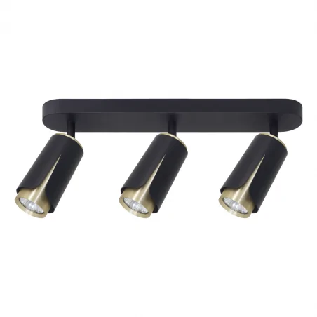 Lampy-sufitowe - ml0266 spot oświetleniowy 3xgu10 czarno-złoty flower eko-light 