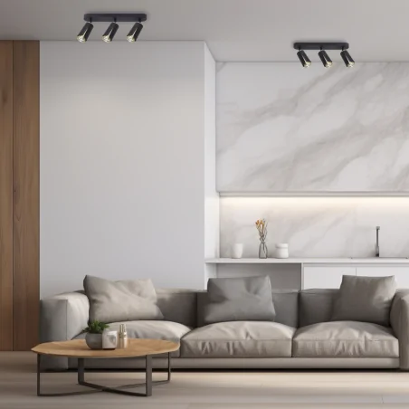 Lampy-sufitowe - ml0266 spot oświetleniowy 3xgu10 czarno-złoty flower eko-light 