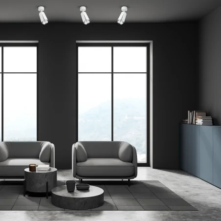 Lampy-sufitowe - ml0272 biała lampa sufitowa - spot pojedynczy 1xgu10 flower eko-light 