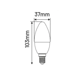 Gwint-trzonek-e14 - led-owa żarówka e14 6w świeczka ciepła 3000k 490lm elb034ww inq 