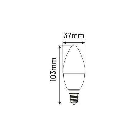 Gwint-trzonek-e14 - led-owa żarówka e14 6w świeczka ciepła 3000k 490lm elb034ww inq 