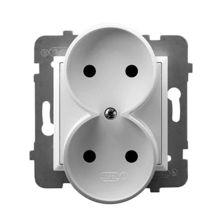 Gniazda-podwojne-podtynkowe - gniazdo podwójne białe bez uziemienia gp-2ur/m/00 aria ospel 