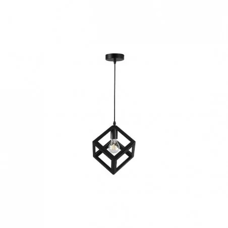 Oswietlenie-sufitowe - czarna geometryczna lampa sufitowa e27 cube 4202 lvt 