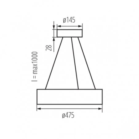 Plafony - 36507 wisząca lampa czarne koło 3xe27 jasmin c 470-b kanlux 