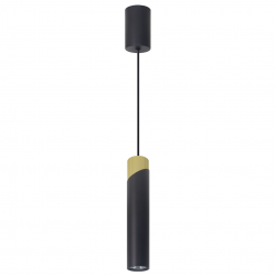 Lampy-sufitowe - ml0284 lampa wisząca tuba czarno-złota 1xgu10 neo eko-light