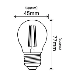 Gwint-trzonek-e27 - dekoracyjna żarówka led z filametem e27 5,5w neutralna kulka g45 4000k edp120nw inq 