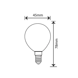 Gwint-trzonek-e14 - żarówka led e14 mleczna kulka 6w ciepła 3000k dp020ww-m inq 