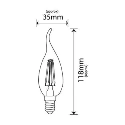 Gwint-trzonek-e14 - żarówka led e14 płomyk z mlecznym filamentem 4w neutralna 4000k edbt010nw-m inq 