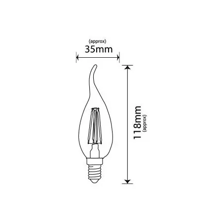 Gwint-trzonek-e14 - żarówka led e14 płomyk z mlecznym filamentem 4w neutralna 4000k edbt010nw-m inq 