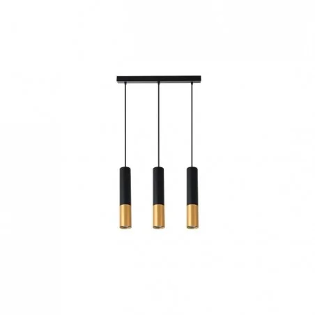 Oswietlenie-sufitowe - czarno-złota lampa sufitowa keon 3xgu10 1009 lvt 