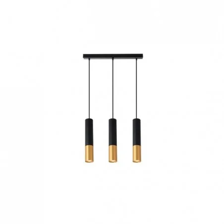 Oswietlenie-sufitowe - czarno-złota lampa sufitowa keon 3xgu10 1009 lvt 
