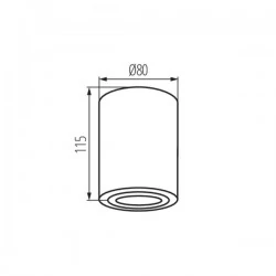 Oprawy-sufitowe - 25478 bord xs dlp-50-w czarna oprawa sufitowa tuba regulowana gu10 kanlux 