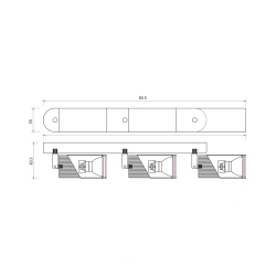 Lampy-sufitowe - ml0289 potrójna lampa sufitowa listwa biała/chromowa 3xgu10 neo eko-light 