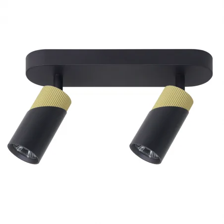 Lampy-sufitowe - ml0281 spot oświetleniowy 2xgu10 czarny-złoty neo eko-light 