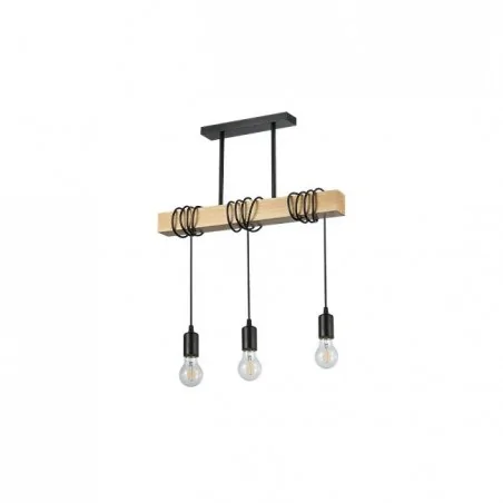 Oswietlenie-sufitowe - nowoczesna czarno-drewniana lampa sufitowa 3xe27 nido 4200 lvt 