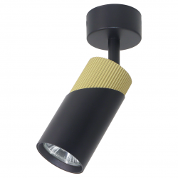 Lampy-sufitowe - ml0280 lampa sufitowa spot czarno-złoty 1 xgu10 neo eko-light 