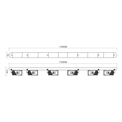 Lampy-sufitowe - ml0283 loftowa lampa sufitowa listwa 119,5cm 6xgu10 neo eko-light 