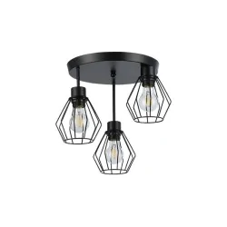 Oswietlenie-sufitowe - geometryczna czarna lampa sufitowa 3xe27 led otto 3778 lvt 