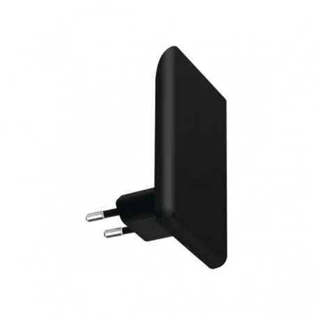 Lampki-do-kontaktu - czarna elegancka lampka wtykowa z czujnikiem zmierzchu orisa led ww b kanlux 