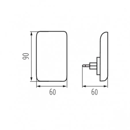 Lampki-do-kontaktu - czarna elegancka lampka wtykowa z czujnikiem zmierzchu orisa led ww b kanlux 
