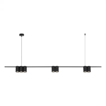 Lampy-sufitowe - ml0370 czarna lampa wisząca listwa 150cm 7 tub na gu10 genesis eko-light 