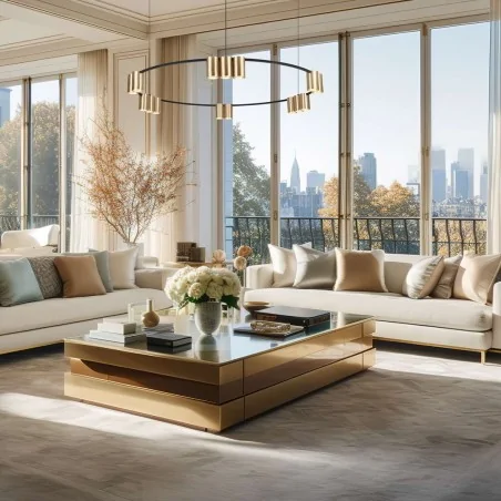 Lampy-sufitowe - ml0378 efektowana lampa wisząca złota 15 tub na gu10 genesis eko-light 