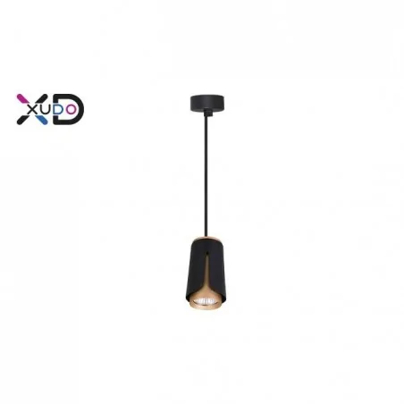 Oswietlenie-sufitowe - xd-ik253b czarno-złota lampa sufitowa gu10 lvt 