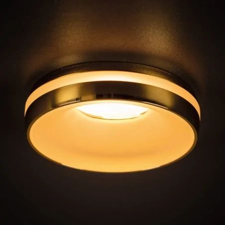 Oprawy-sufitowe-stale - 35295 eliceo dso yg złote oczko sufitowe do salonu z 2 pierścieniami świetlnymi kanlux 