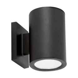 Kinkiety-solarne - lampa solarna kinkiet ścienny czarny led ip44 bastion 04373 ideus 