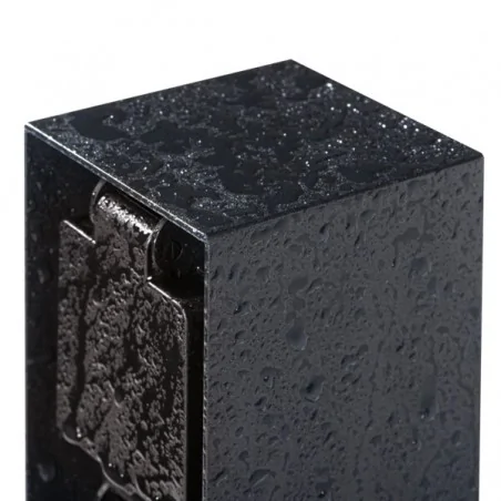 Slupki-ogrodowe - 36585 elegancki ciemny słupek ogrodowy z 2 gniazdami 230v dasto kanlux 