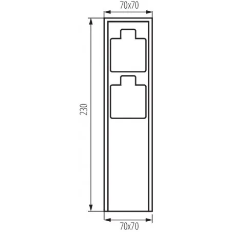 Slupki-ogrodowe - 36585 elegancki ciemny słupek ogrodowy z 2 gniazdami 230v dasto kanlux 