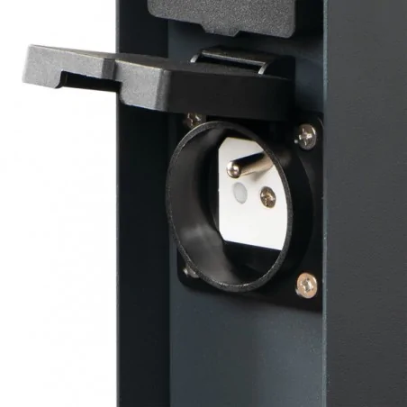 Slupki-ogrodowe - 36585 elegancki ciemny słupek ogrodowy z 2 gniazdami 230v dasto kanlux 