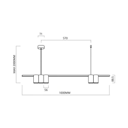 Lampy-sufitowe - ml0369 elegancka lampa sufitowa listwa 100cm 5xgu10 genesis eko-light 