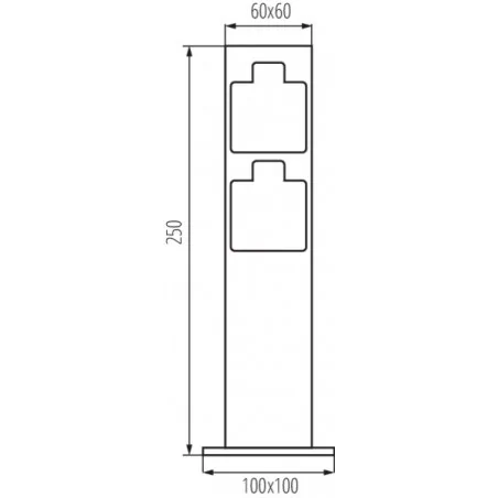 Slupki-ogrodowe - 36586 elegancki ciemny słupek ogrodowy z 2 gniazdami 230v nasto kanlux 