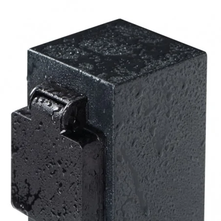 Slupki-ogrodowe - 36586 elegancki ciemny słupek ogrodowy z 2 gniazdami 230v nasto kanlux 