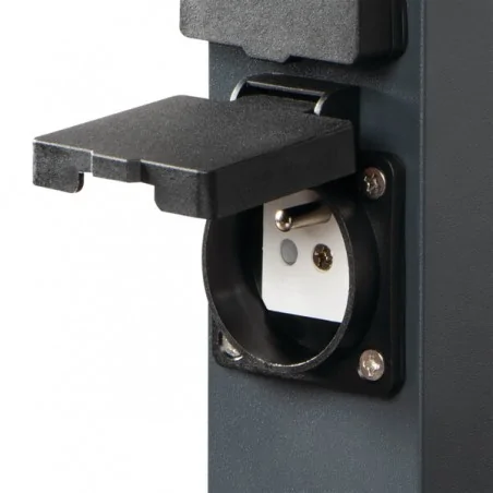 Slupki-ogrodowe - 36586 elegancki ciemny słupek ogrodowy z 2 gniazdami 230v nasto kanlux 