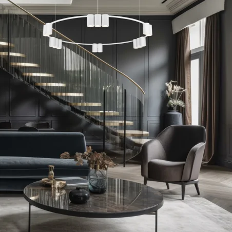 Lampy-sufitowe - ml0377 efektowna lampa wisząca koło 15 tub na gu10 genesis eko-light 