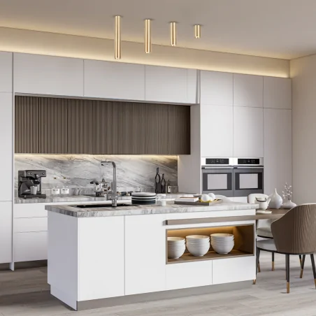 Lampy-sufitowe - ml0386 złota tuba sufitowa o wysokości 20cm 1xgu10 genesis eko-light 