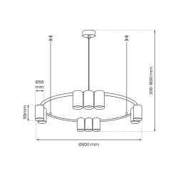 Lampy-sufitowe - ml0375 loftowe oświetlenie okrągłe 10 złotych tub x gu10 genesis eko-light 