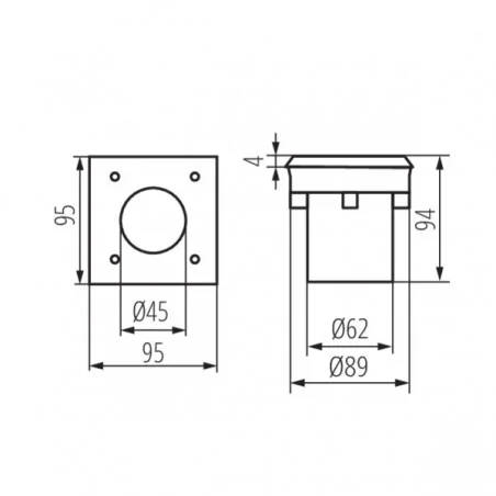 Oprawy-led-zewnetrzne - 18192 oprawa najazdowa kwadratowa led 1w zimne światło gordo kanlux 