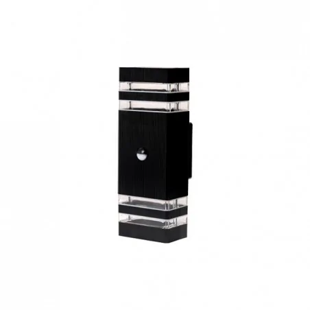 Kinkiety-ogrodowe - czarny kinkiet elewacyjny 2xgu10 inez ip65 pir 8526 lvt 