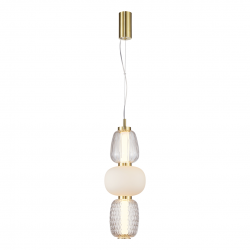 Lampy-sufitowe - ml0363 lampa wisząca elegancka złota led 28w caro goldeko-light