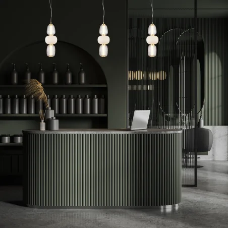 Lampy-sufitowe - ml0363 lampa wisząca elegancka złota led 28w caro goldeko-light 