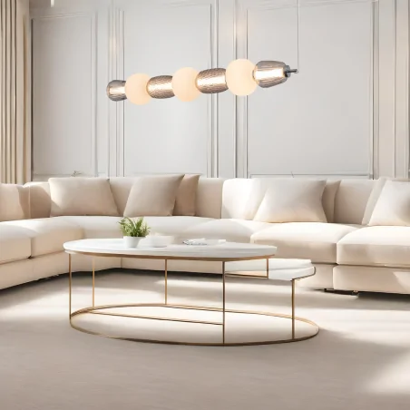 Lampy-stojace - ml0366 lampa wisząca listwa 110cm led 42w caro smoked eko-light 