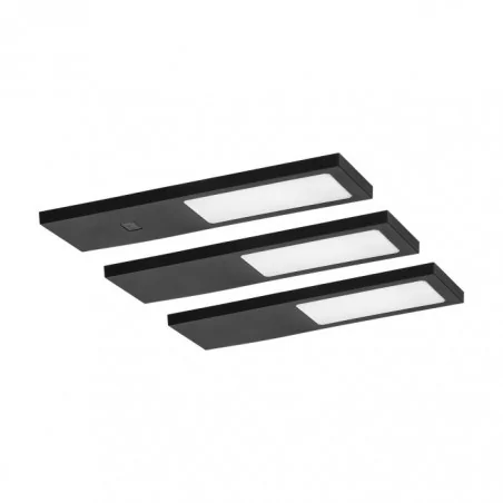 Oprawy-meblowe-podszafkowe - zestaw trzech czarnych lamp podszafkowych led z włącznikiem 4000k 3x4w plana ad-om-6477l4/b orno 