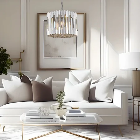 Lampy-sufitowe - ml0394 kryształowy żyrandol chromowy 7xe14 ritz eko-light 