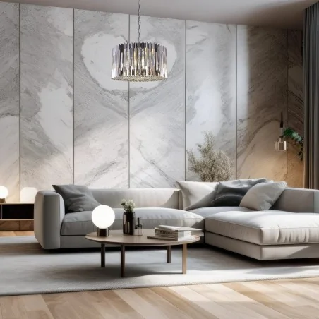 Lampy-sufitowe - ml0396 efektowna lampa wisząca kryształowa chrom 12xe14 ritz eko-light 