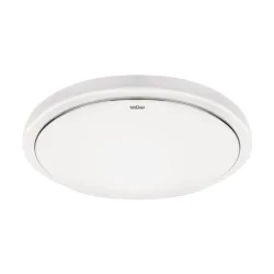 Plafony - smukła plafoniera led okrągła biała z czujnikiem ruchu mikrofalowym 18w ip44 4000k sola smd led mvs struhm ideus 